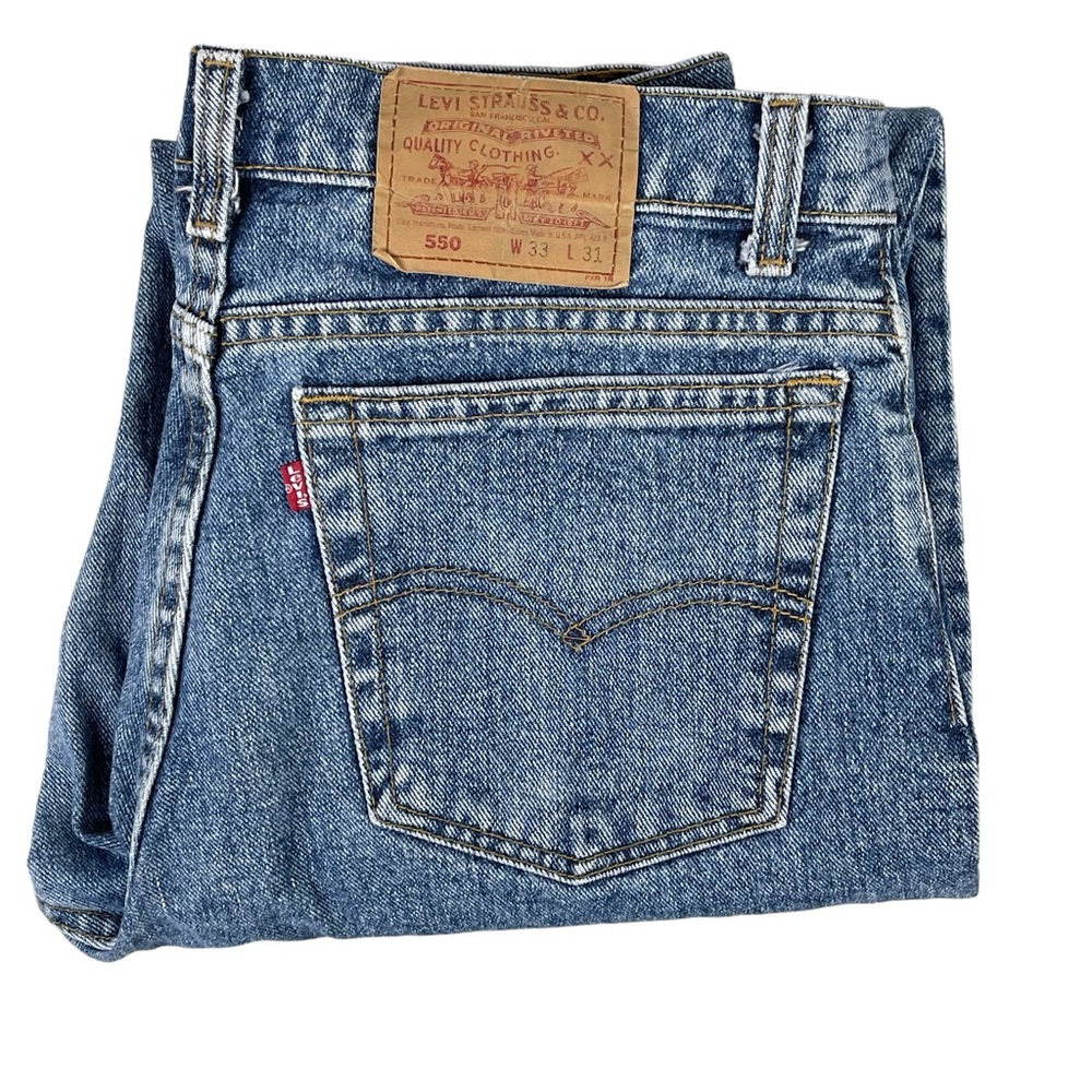 Vintage Levis 550 Jeans Mens 33 x 31 Made in USA 1992 Relaxed Fit Cotton Denim